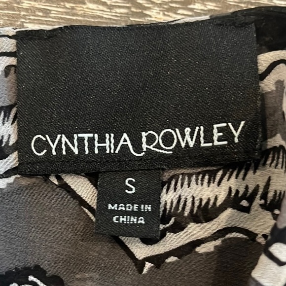 Cynthia Rowley Small Black & White Monochrome Patterned Sleeveless Top - Picture 6 of 7